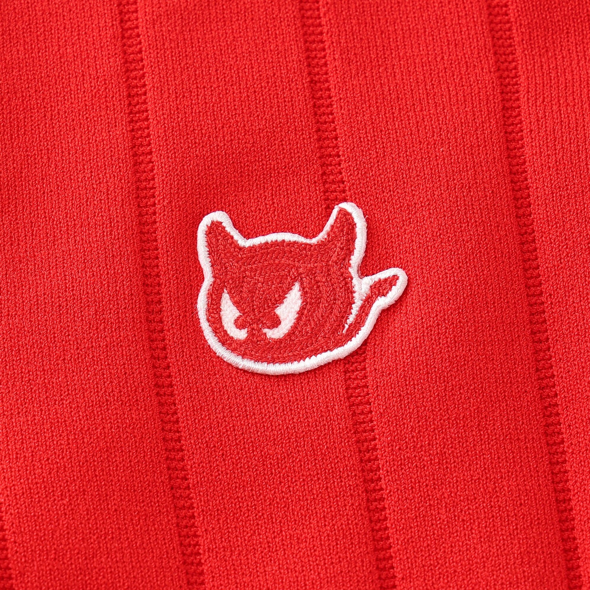 WOMEN ハイブリッド ハーフジップニットポロ ネイビー