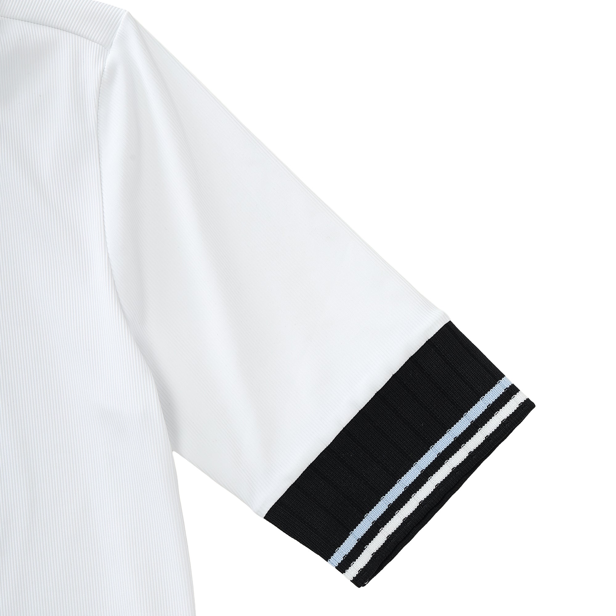 WOMEN カラーブロック リブポロシャツ ライトブルー