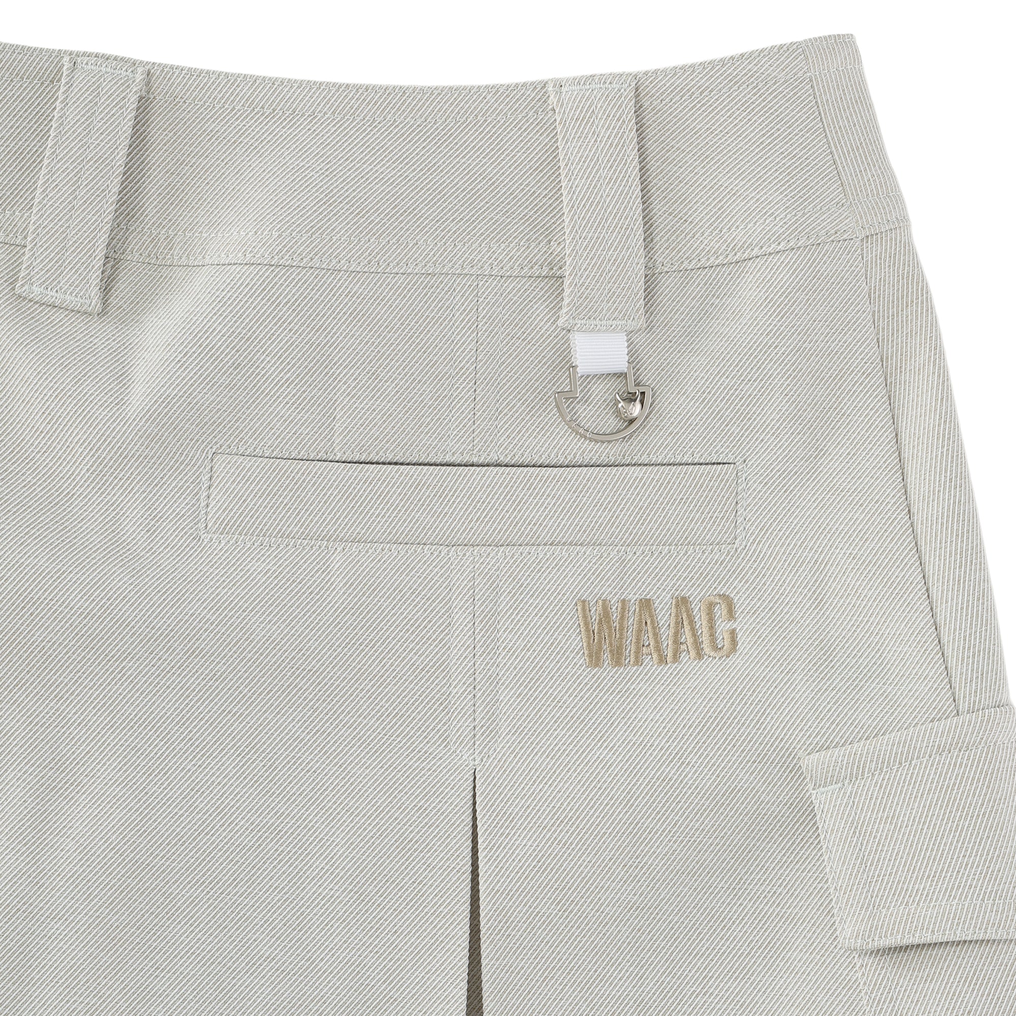 WOMEN バックプリーツスカート グレー