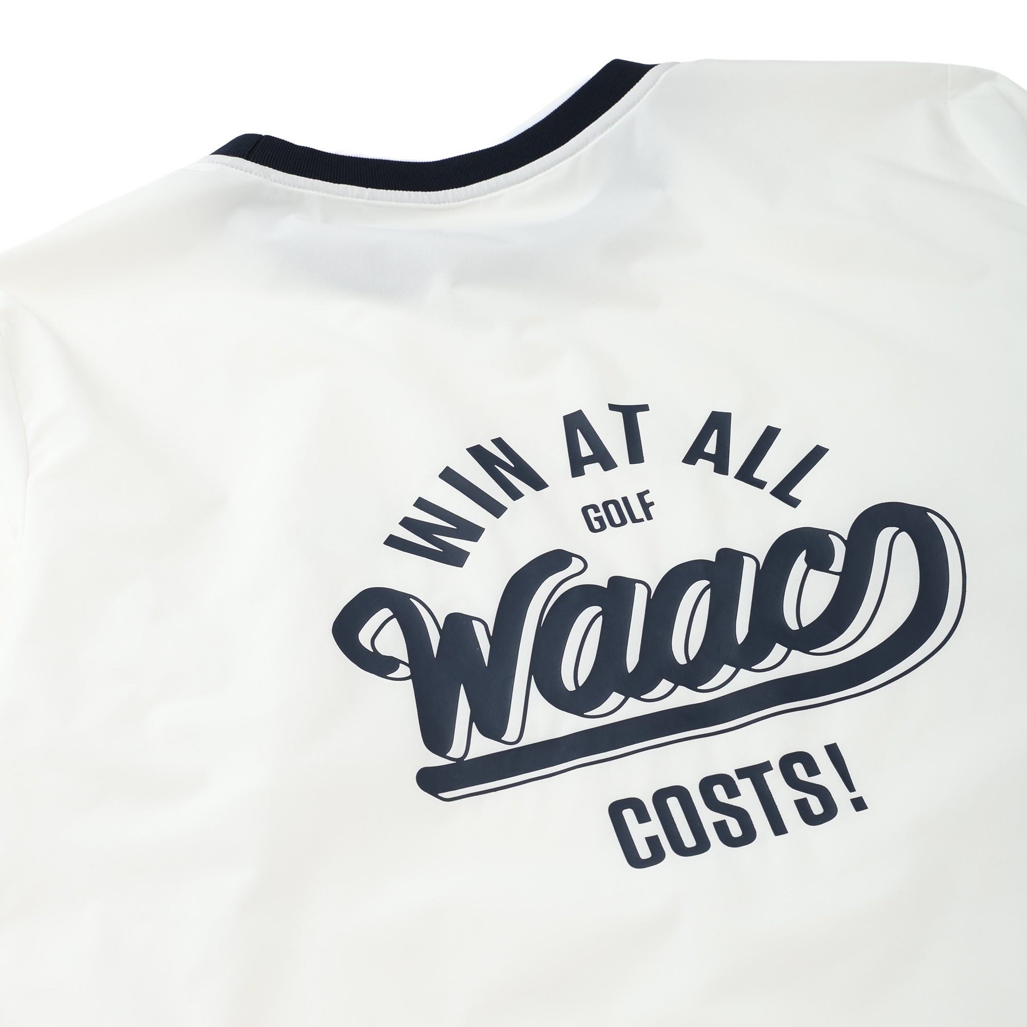 MEN ストレッチタフタバックロゴプルオーバー ブラック