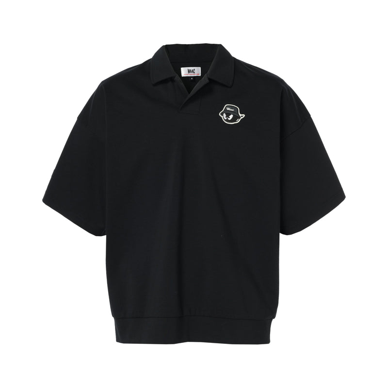 MEN ライトストレッチポンチ 半袖ポロシャツ ブラック