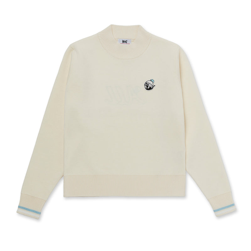 WOMEN ダブルフェイススウェットライクニットプルオーバー アイボリー