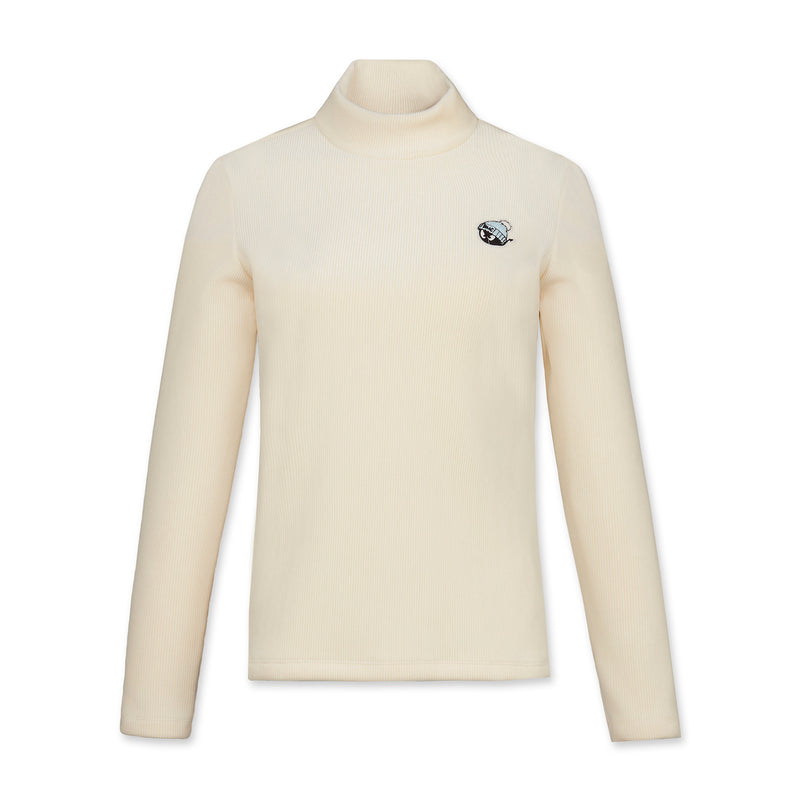 WOMEN コーデュロイフリースモックネック アイボリー