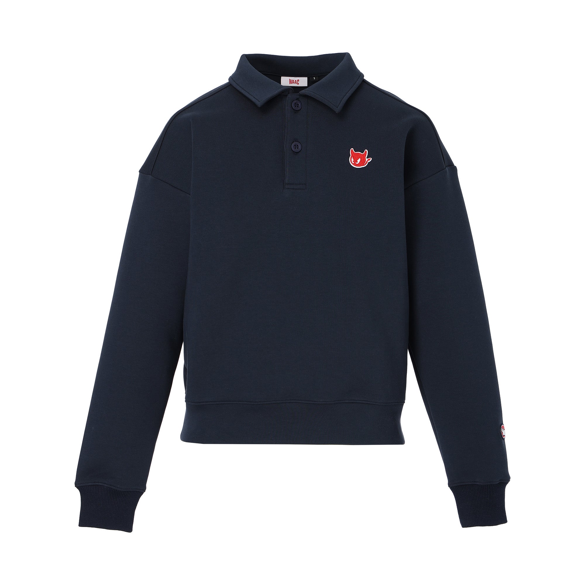 WOMEN スウェットポロ ネイビー