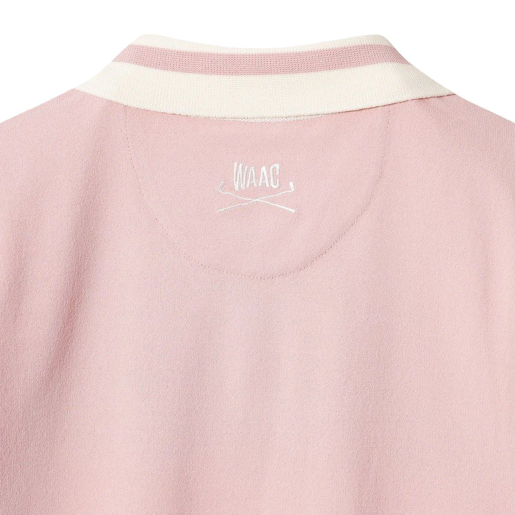 WOMEN ニットポロシャツ ピンク