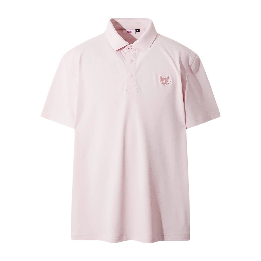 MEN シングルピケ ベーシックポロシャツ ピンク