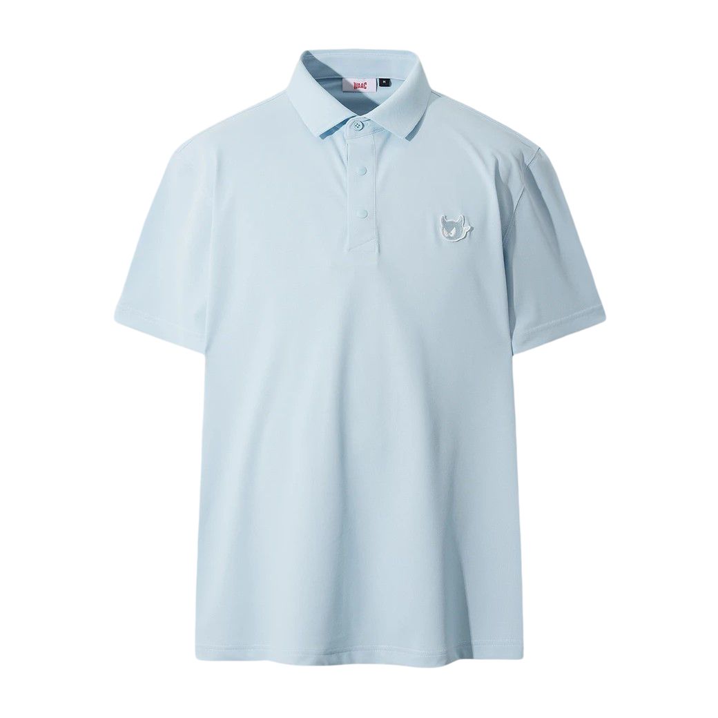 MEN シングルピケ ベーシックポロシャツ ライトブルー