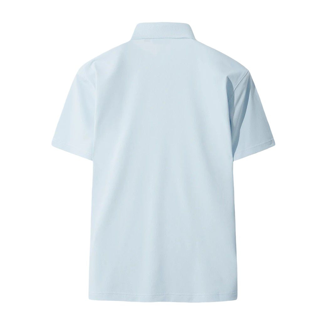 MEN シングルピケ ベーシックポロシャツ ライトブルー