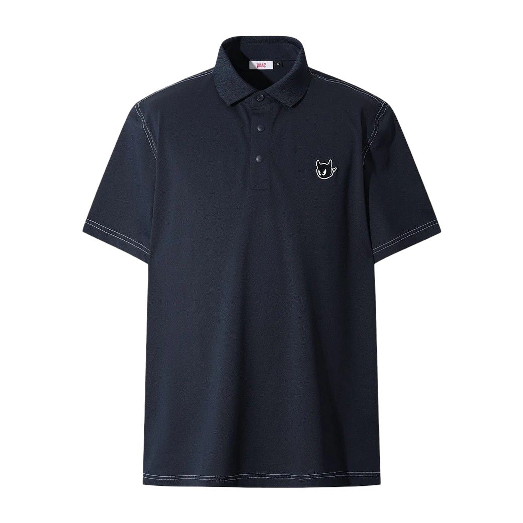 MEN シングルピケ ベーシックポロシャツ ネイビー