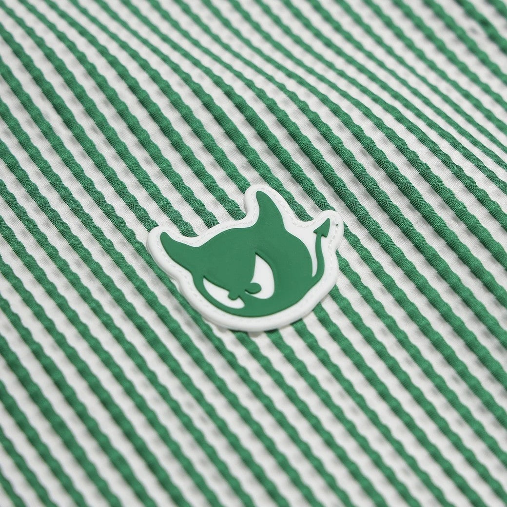 Always ポロシャツ 青緑ストライプ【正規品】 説明欄必見！ MEN シアサッカー ストライプポロシャツ ネイビー