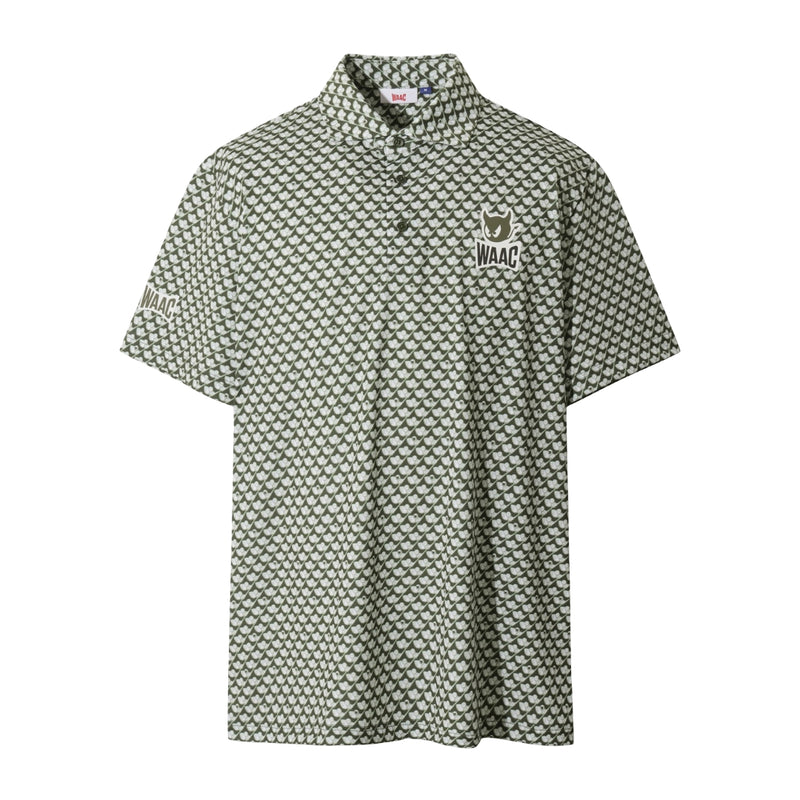 MEN アクティブストレッチ トリックアートポロ グリーン