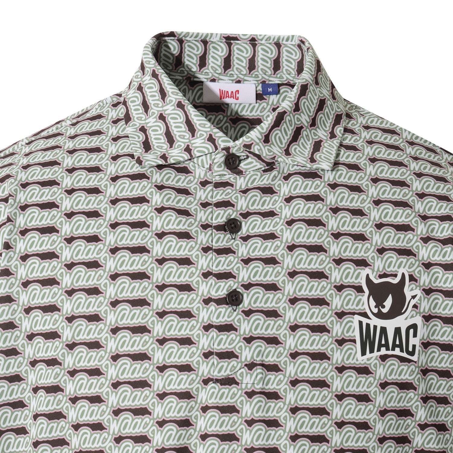 MEN 4WAYストレッチ レトロロゴポロシャツ ブラウン