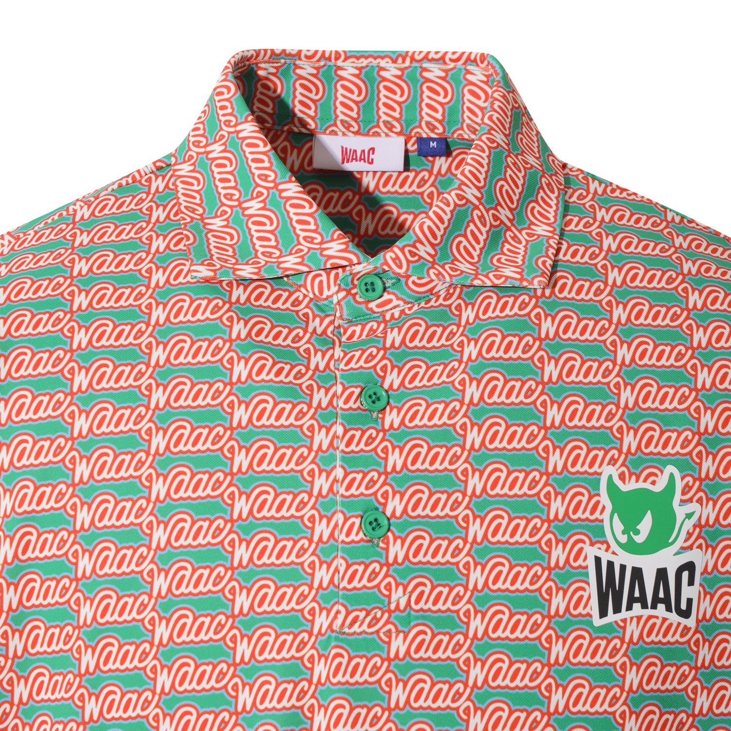 MEN 4WAYストレッチ レトロロゴポロシャツ グリーン