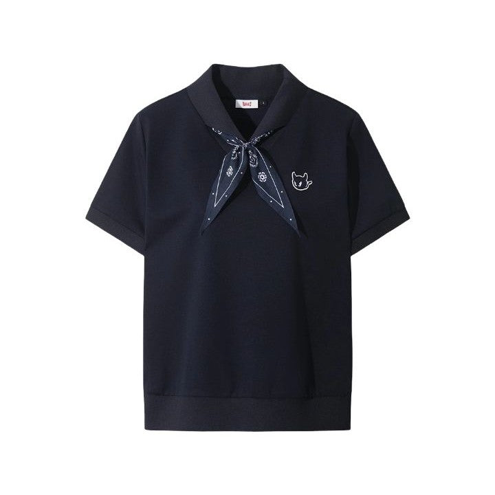 WOMEN ツイリーポイントTシャツ  ネイビー