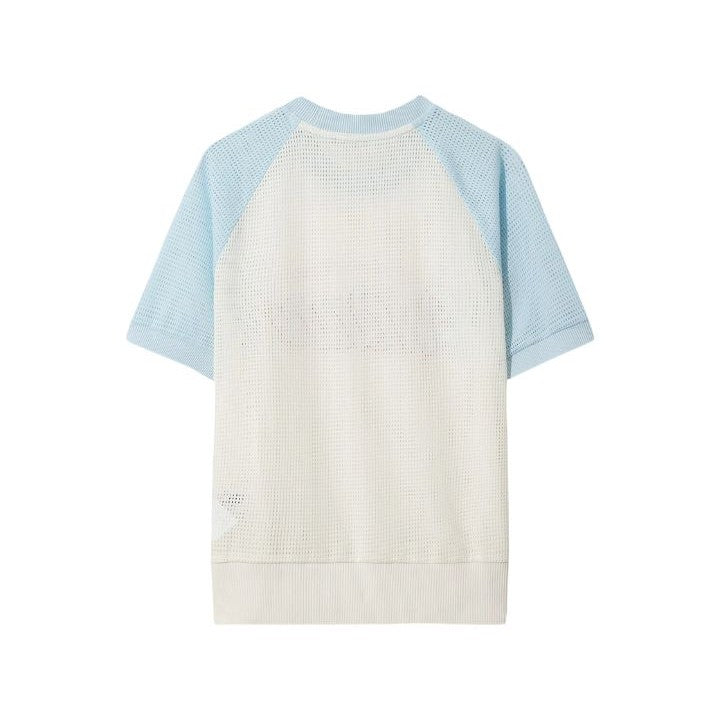 WOMEN メッシュラグランスリーブTシャツ アイボリー