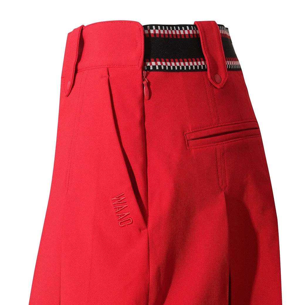 WOMEN ESSENTIAL プリーツスカート レッド