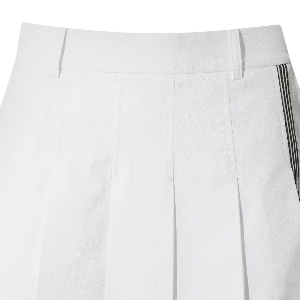 WOMEN ESSENTIAL アシンメトリープリーツスカート ホワイト