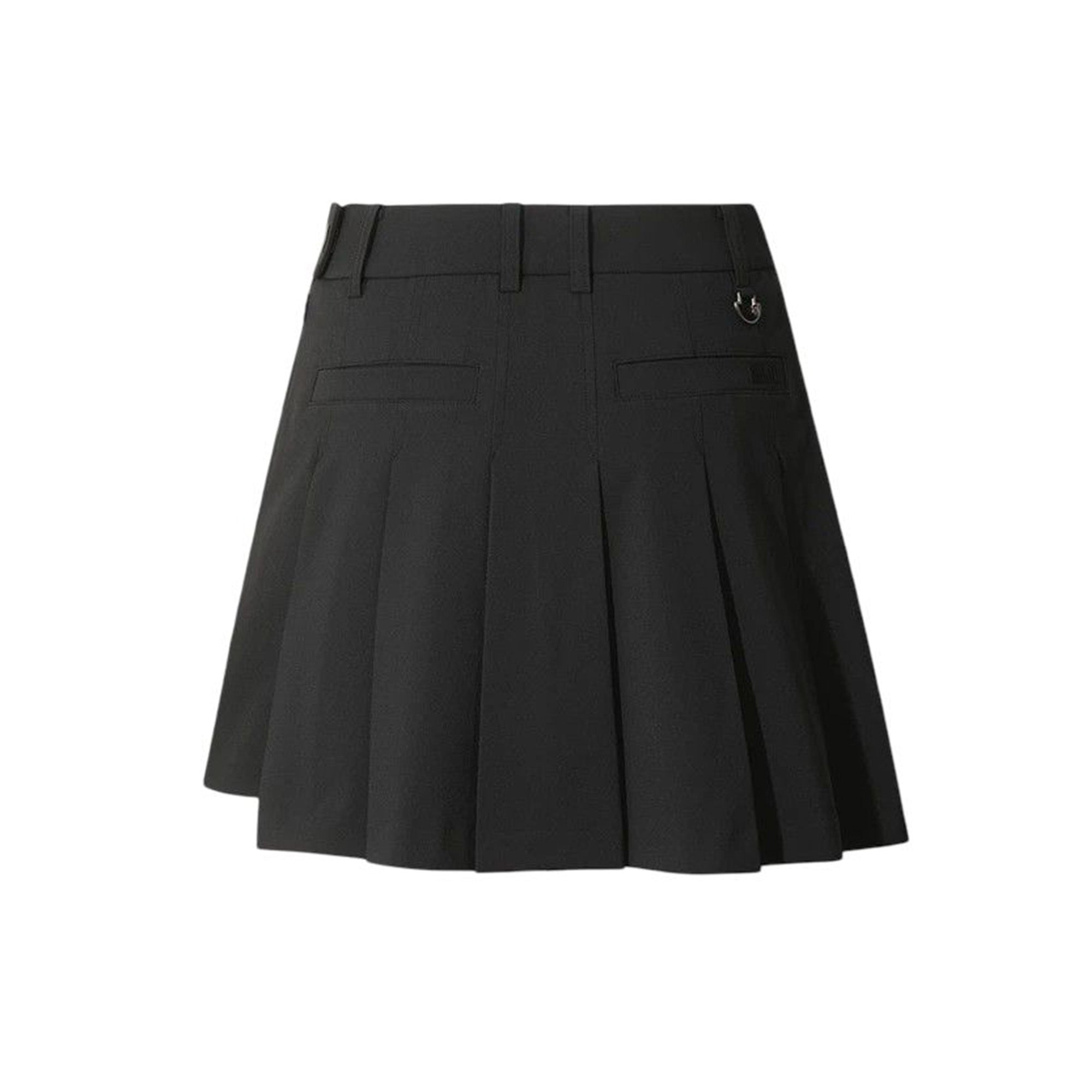 WOMEN ESSENTIAL アシンメトリープリーツスカート ブラック