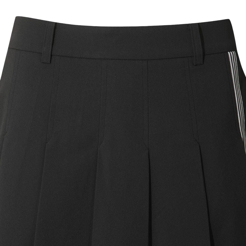 WOMEN ESSENTIAL アシンメトリープリーツスカート ブラック