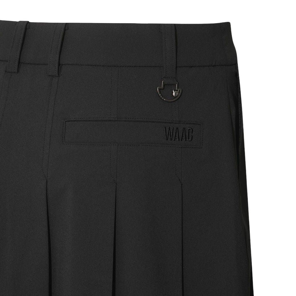 WOMEN ESSENTIAL アシンメトリープリーツスカート ブラック