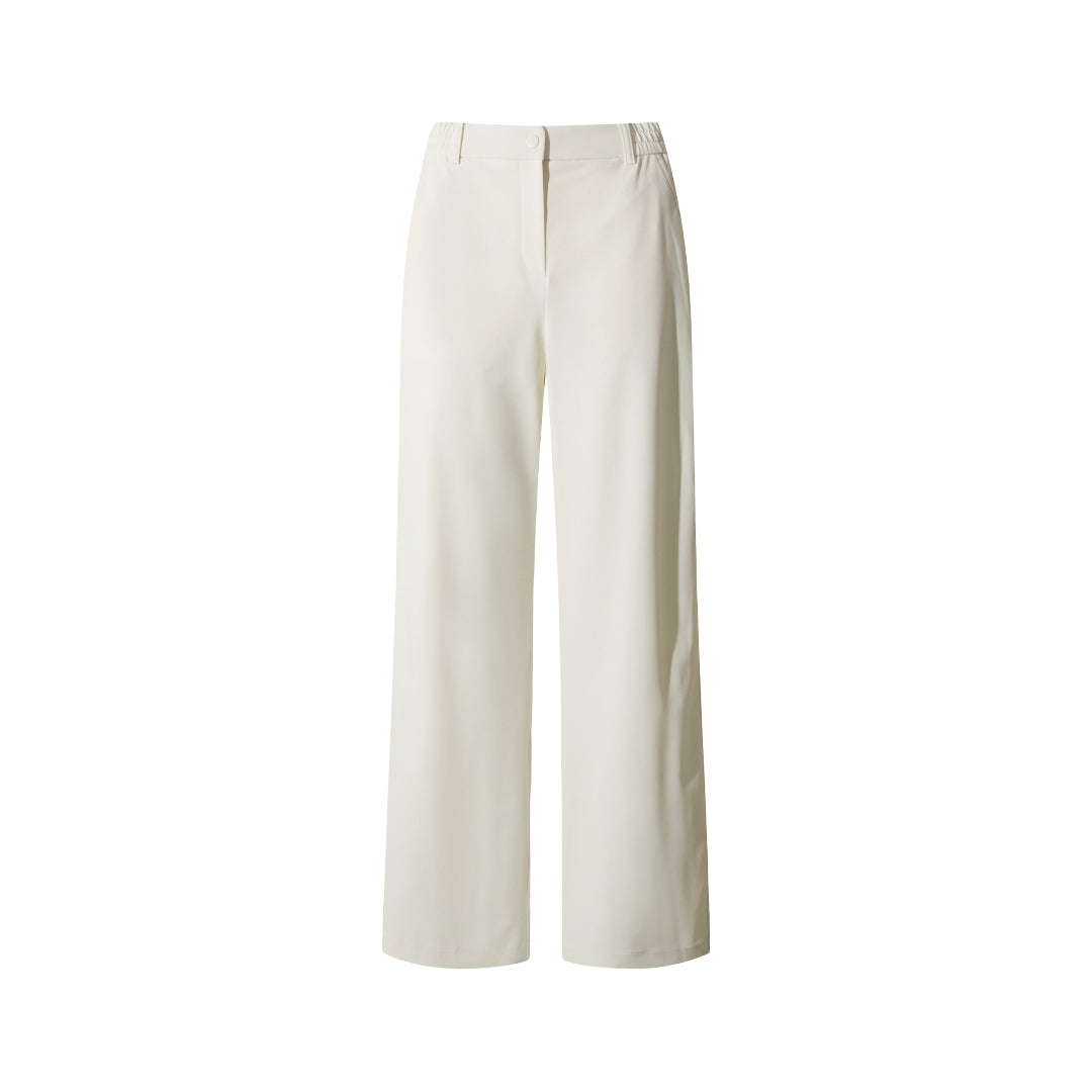 WOMEN ソフトジャージー サイドシームロゴパンツ ホワイト