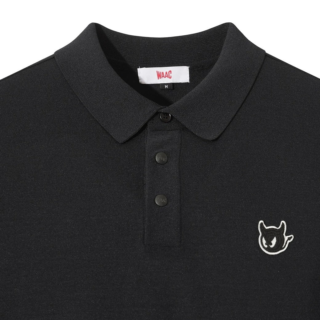 MEN クールファイン サマーニットポロ ブラック