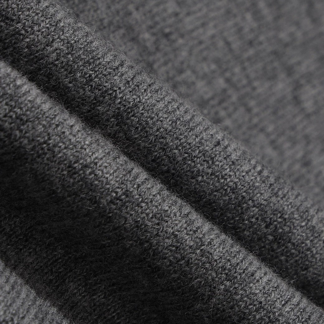 MEN PURE WOOL シグネチャーハーフジップセーター グレー