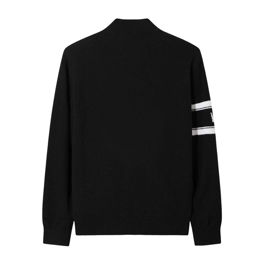 MEN PURE WOOL シグネチャーハーフジップセーター ブラック