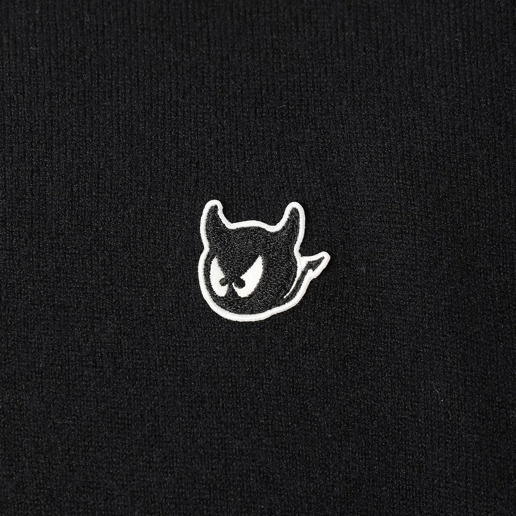 MEN PURE WOOL シグネチャーハーフジップセーター ブラック