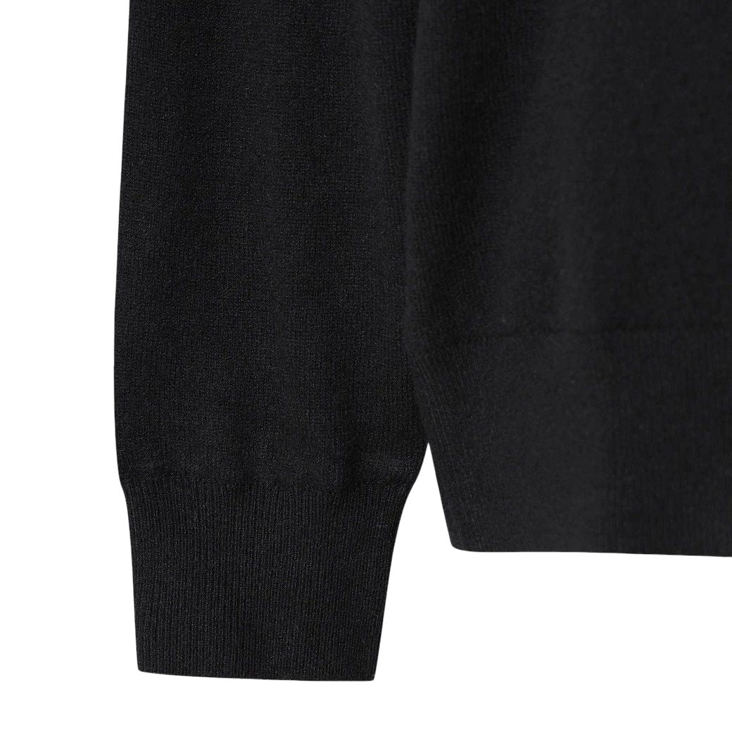 MEN PURE WOOL シグネチャーハーフジップセーター ブラック