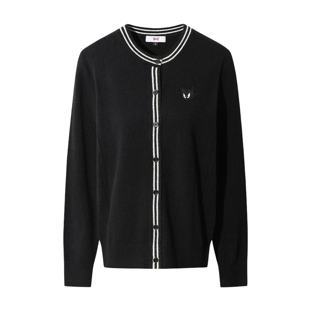 WOMEN WTO カシミヤ100 ホールガーメントカーディガン ブラック