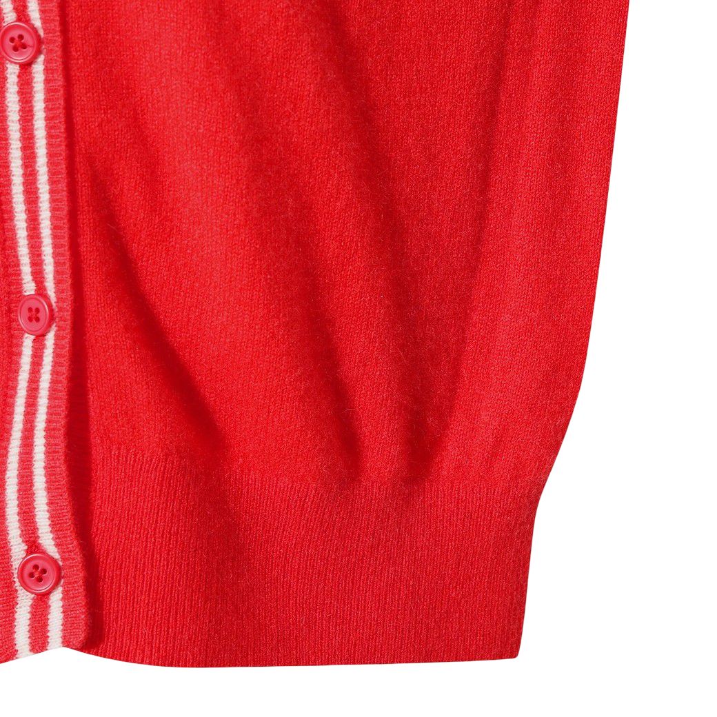 WOMEN WTO カシミヤ100 ホールガーメントカーディガン レッド