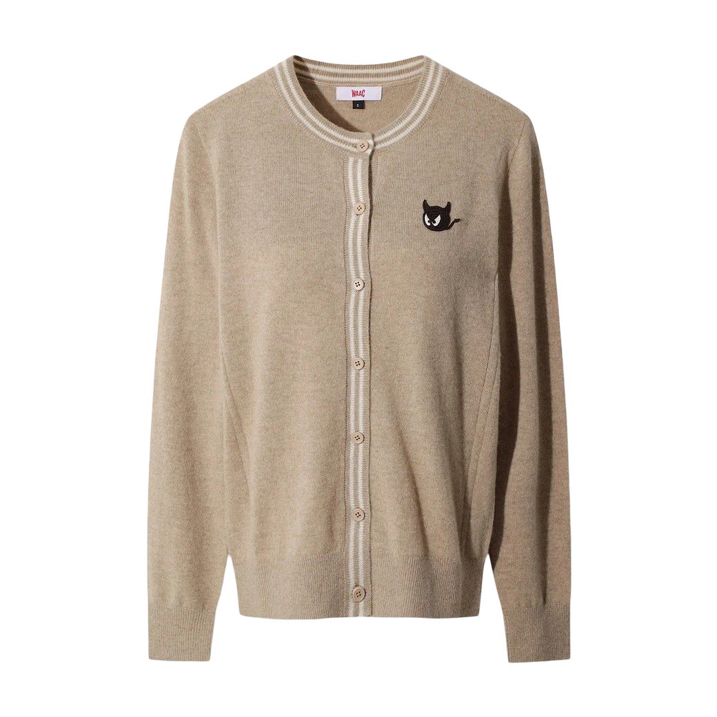 WOMEN WTO カシミヤ100 ホールガーメントカーディガン ベージュ