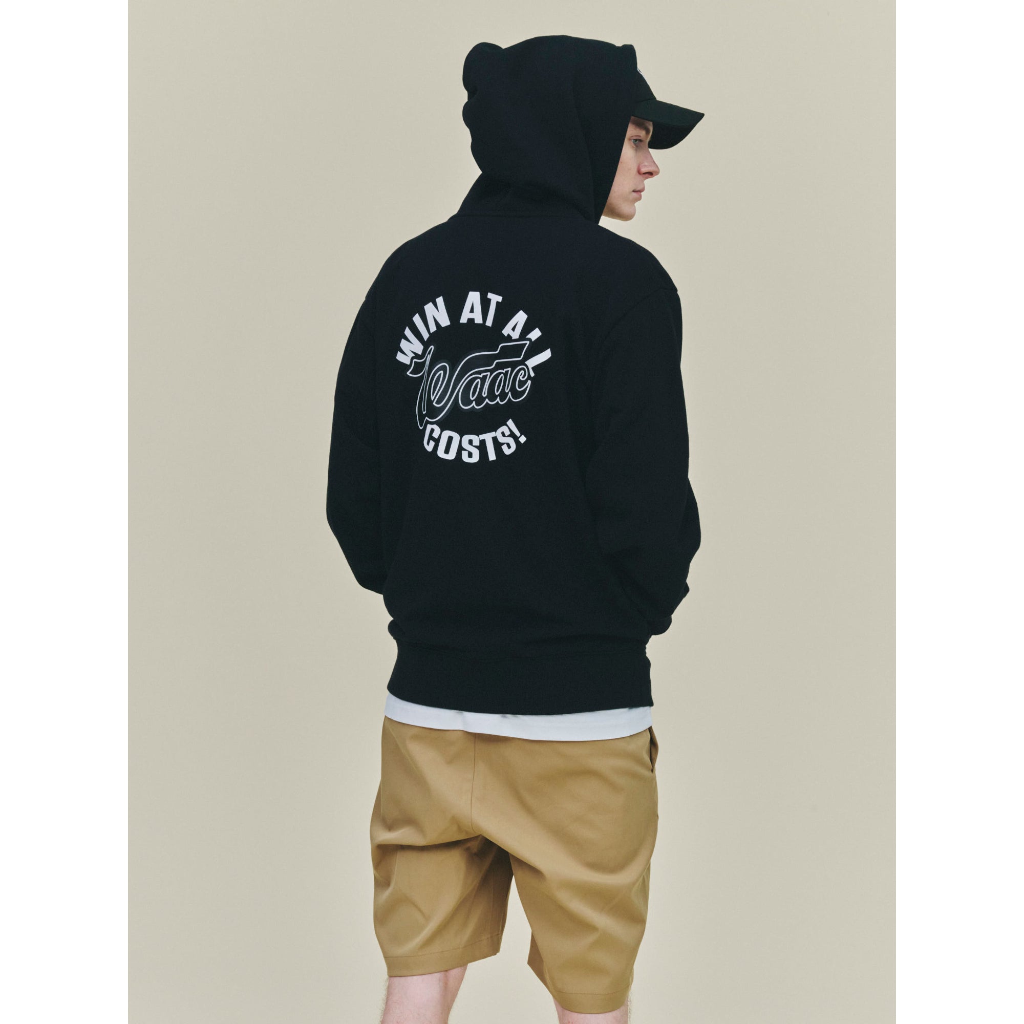 UNISEX ジップアップフーディ ブラック