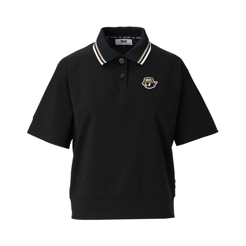WOMEN バックロゴポロシャツ ブラック