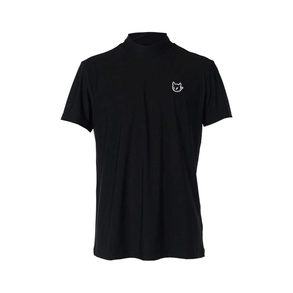 24SS】MENS EUROJERSEYパンチング 半袖モックネック ブラック/072242043