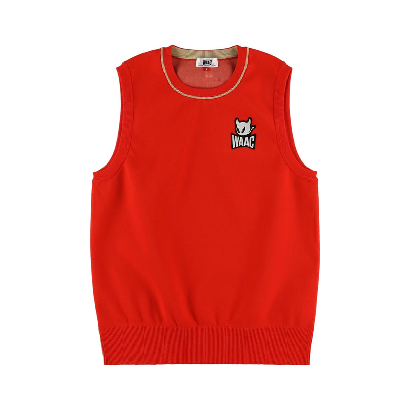 MEN エンゼルヤーン ニットベスト レッド