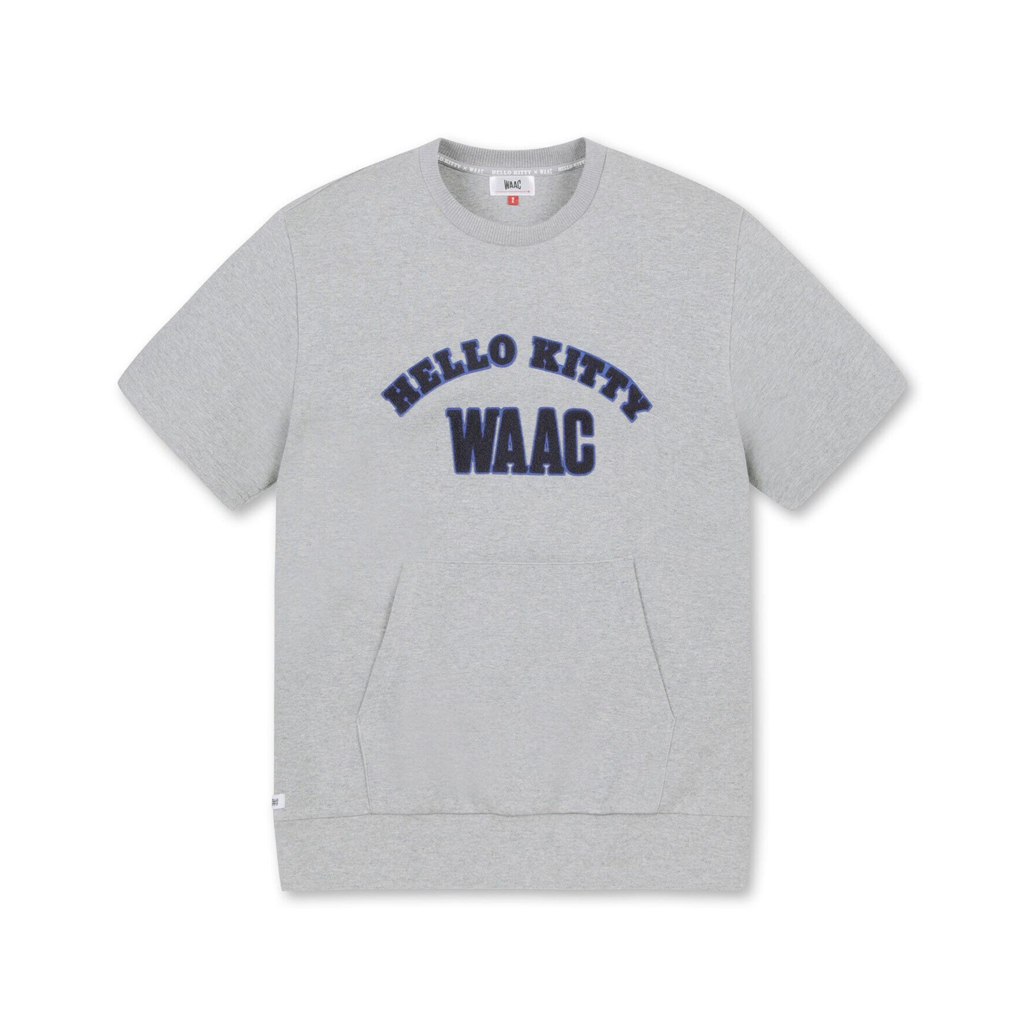 【HELLO KITTY × WAAC】UNISEX ハローキティコラボ ロゴTシャツ グレー / 072322070