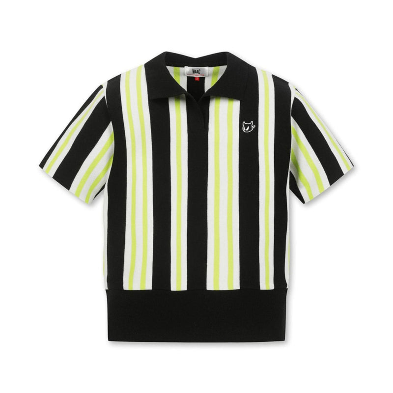 WOMEN カラーブロックバリアント 半袖セーター ブラック