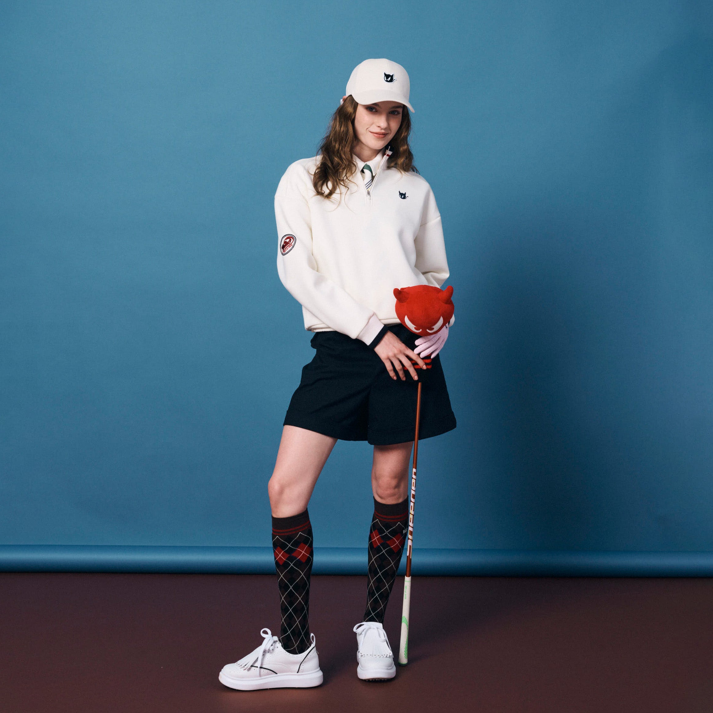 WOMEN トラッドウールライクハーフパンツ グレー