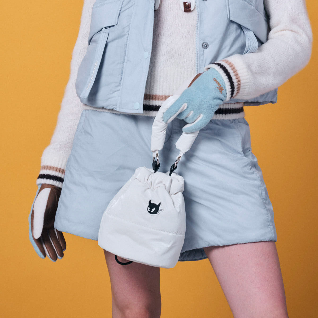 UNISEX パディングカートバッグ シルバー