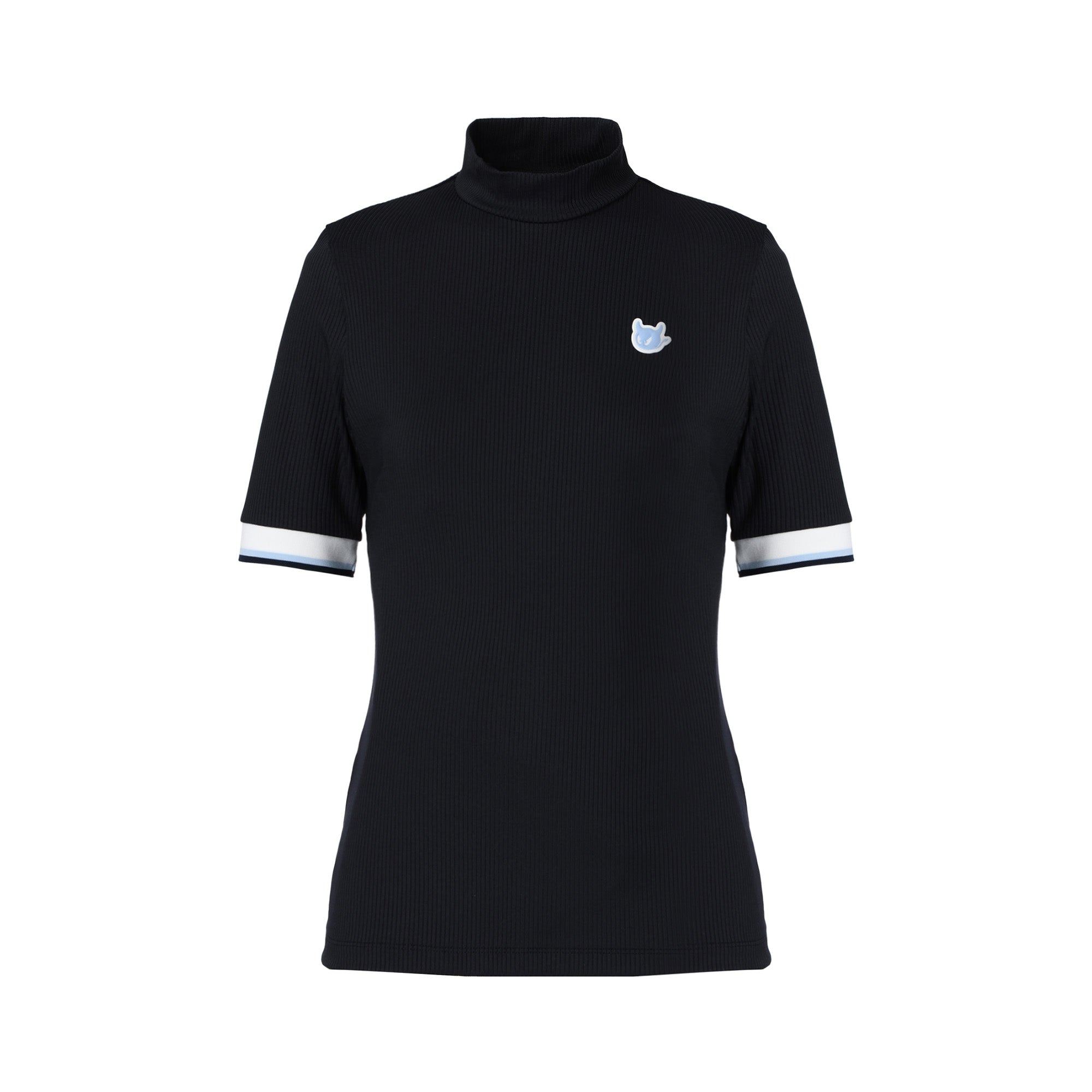 WOMEN リブモックネック ブラック