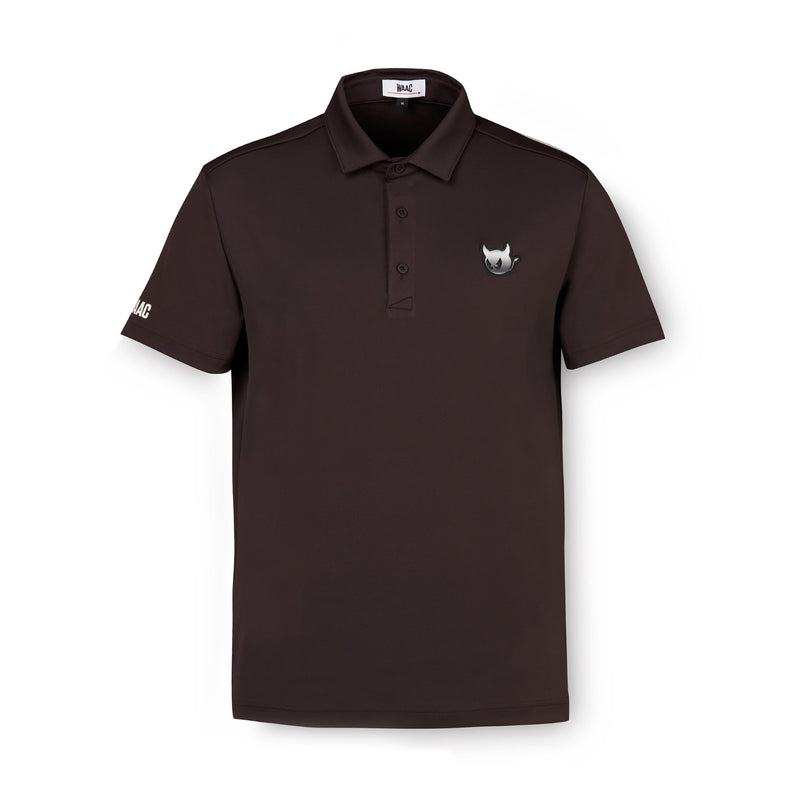 MEN ストレッチジャージポロシャツ ブラウン