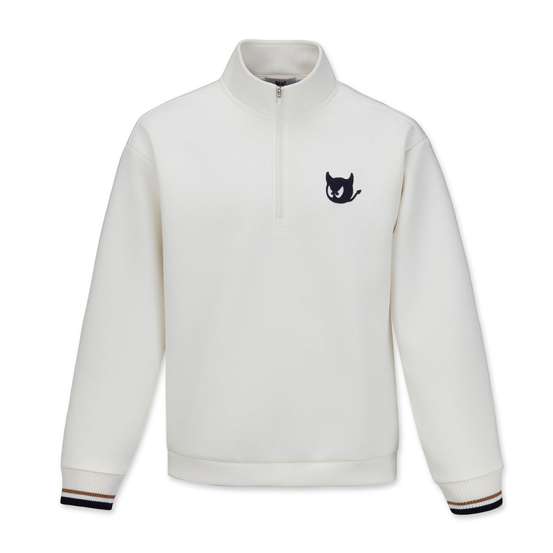 MEN ダンボールニットスポーティーハーフジップ アイボリー