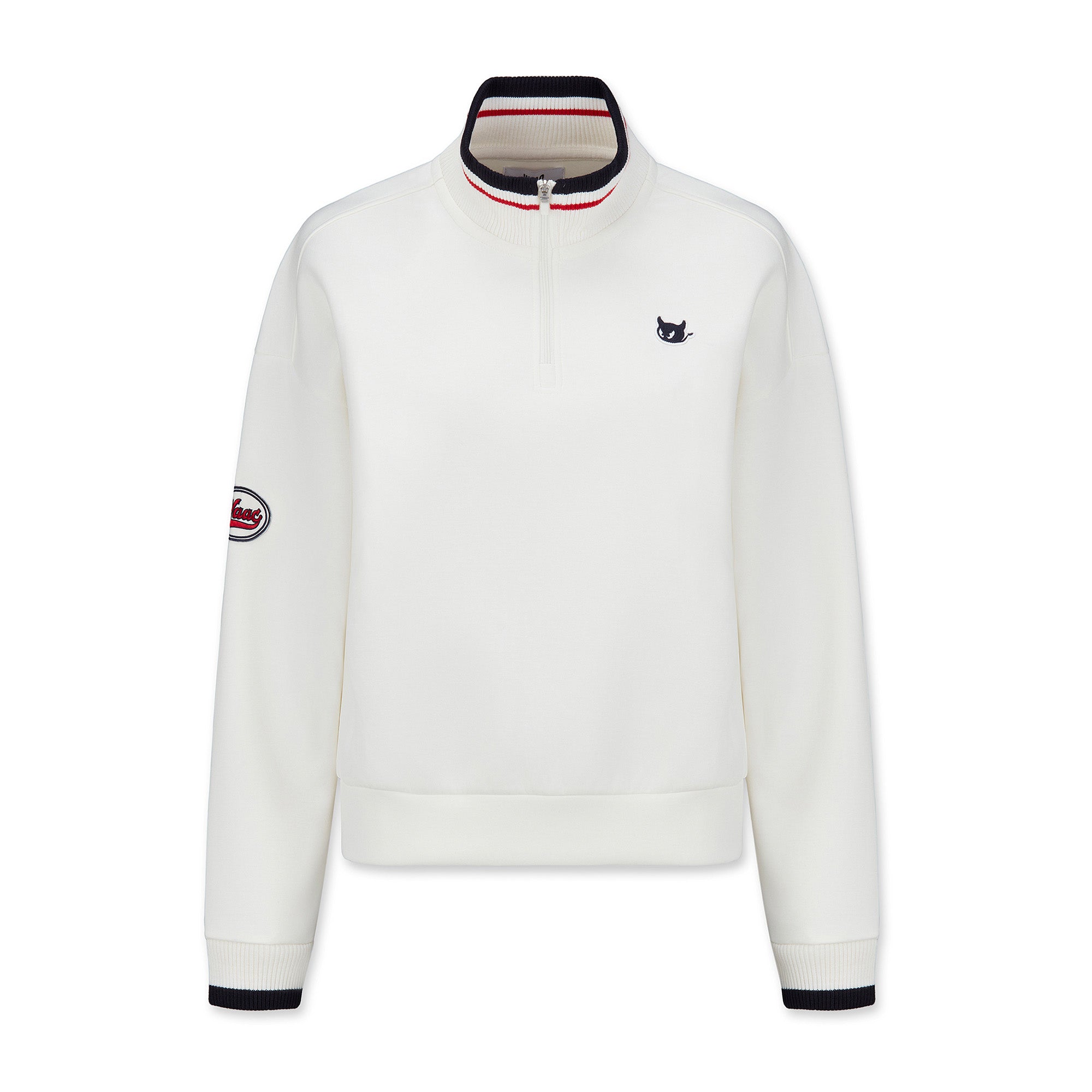 WOMEN ダンボールニットスポーティーハーフジップ アイボリー