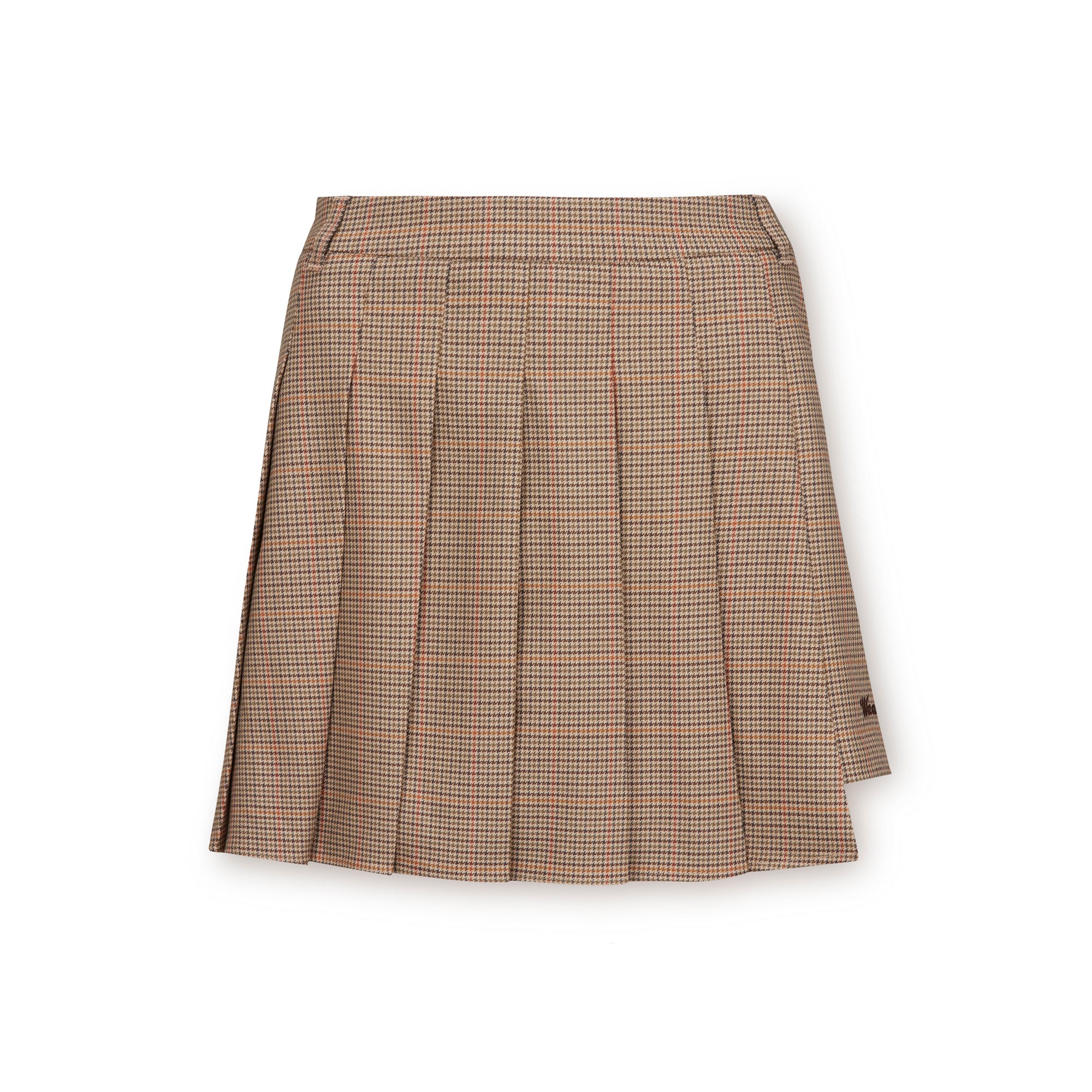 WOMEN チェックプリーツラップショートパンツ ベージュ