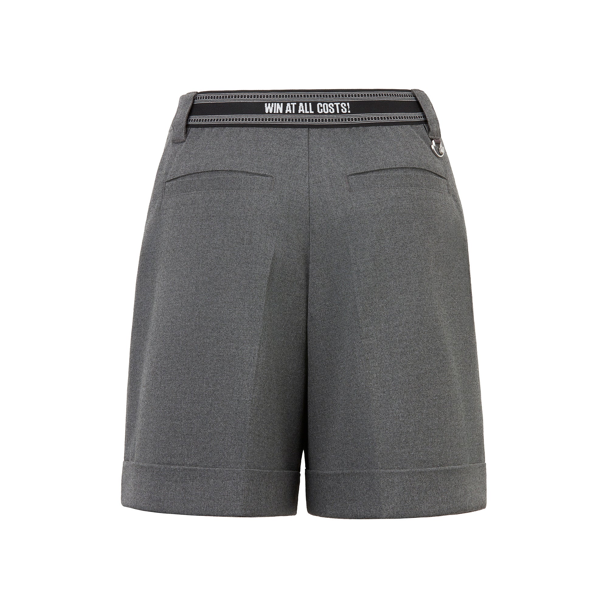 ADAWAS リブ編み グレーハーフパンツ WOMEN トラッドウールライクハーフパンツ グレー