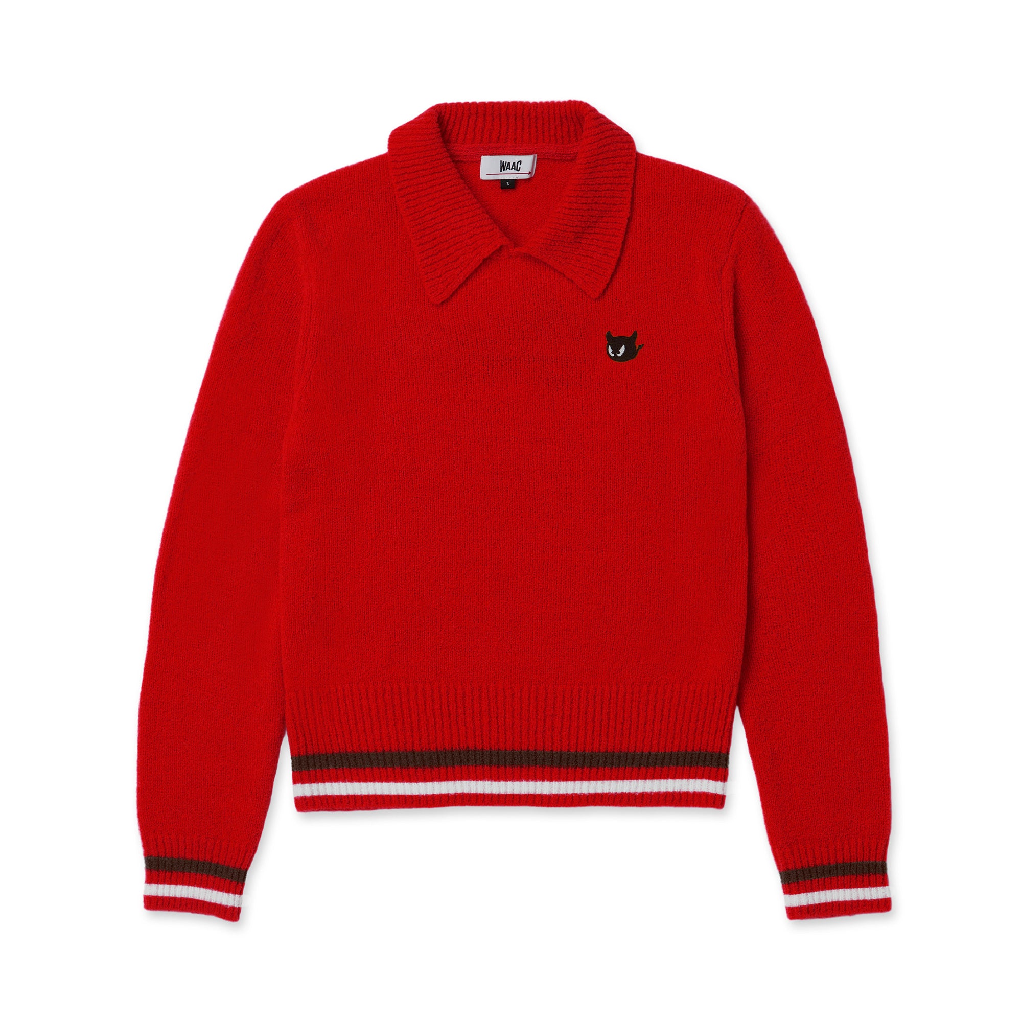 WOMEN ブークレカラーニット レッド