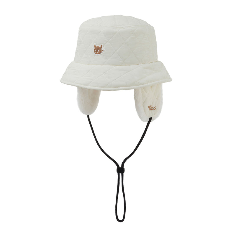 UNISEX イヤーフラップバケットハット ホワイト