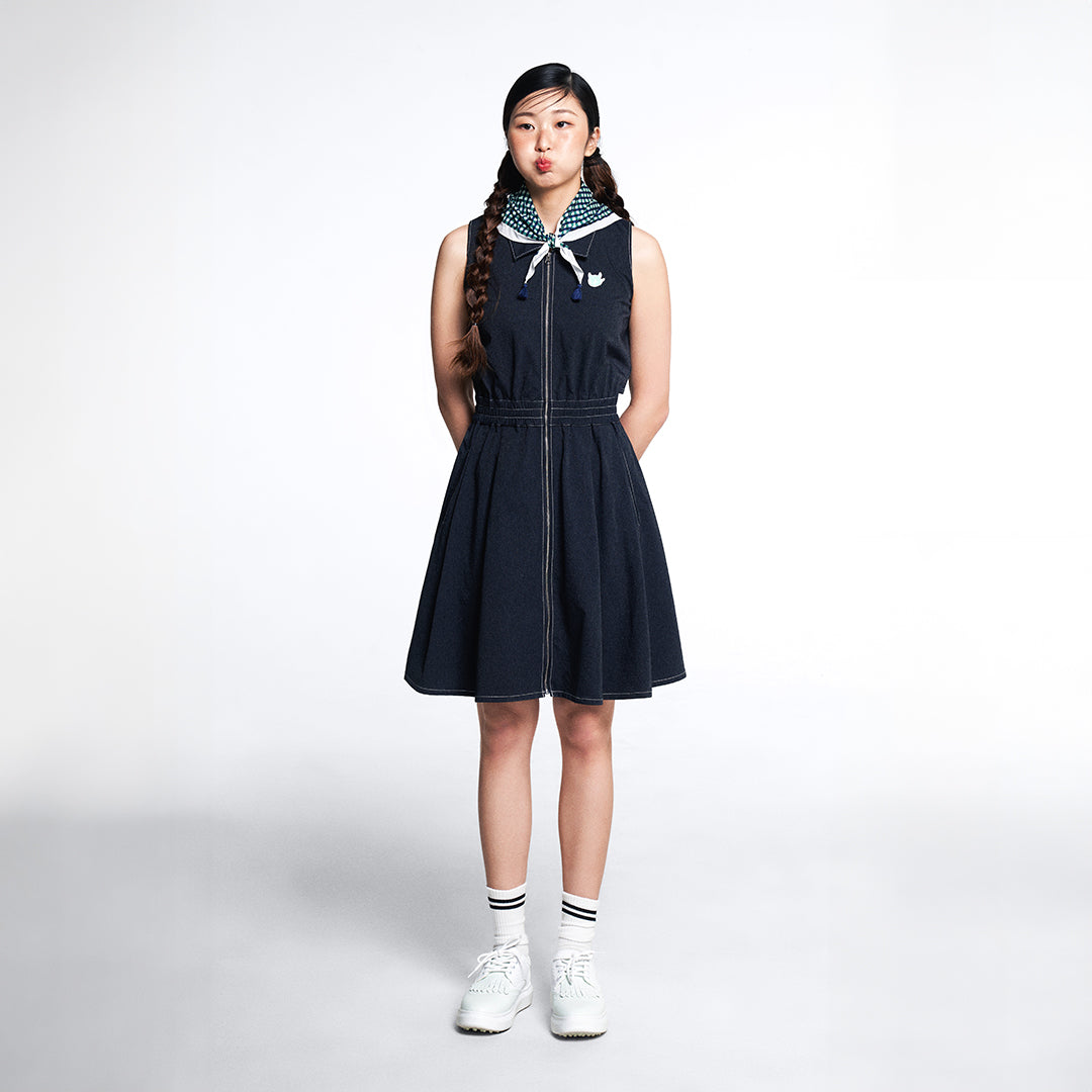 【25SS 新作】WOMEN デニムライクワンピース インディゴ